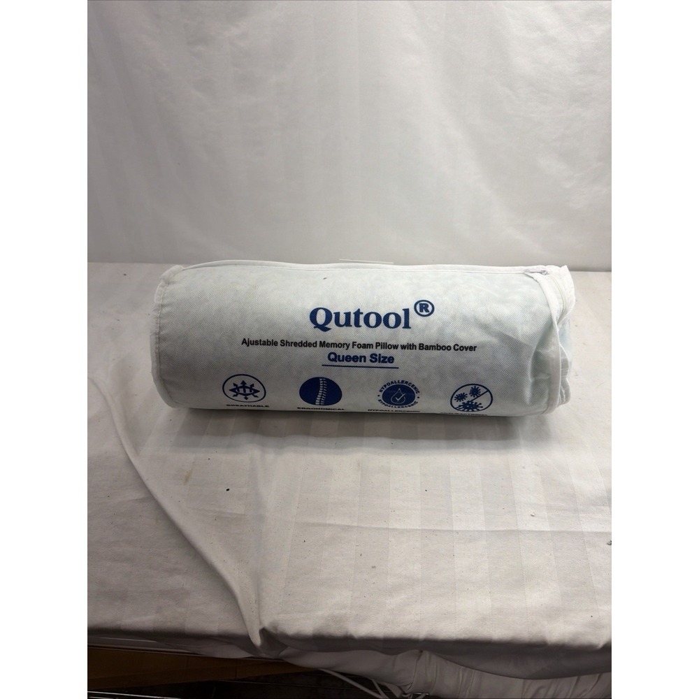 NEW Qutool Memory Foam Pillow Hypoallergenic Washable Bamboo Cover Queen